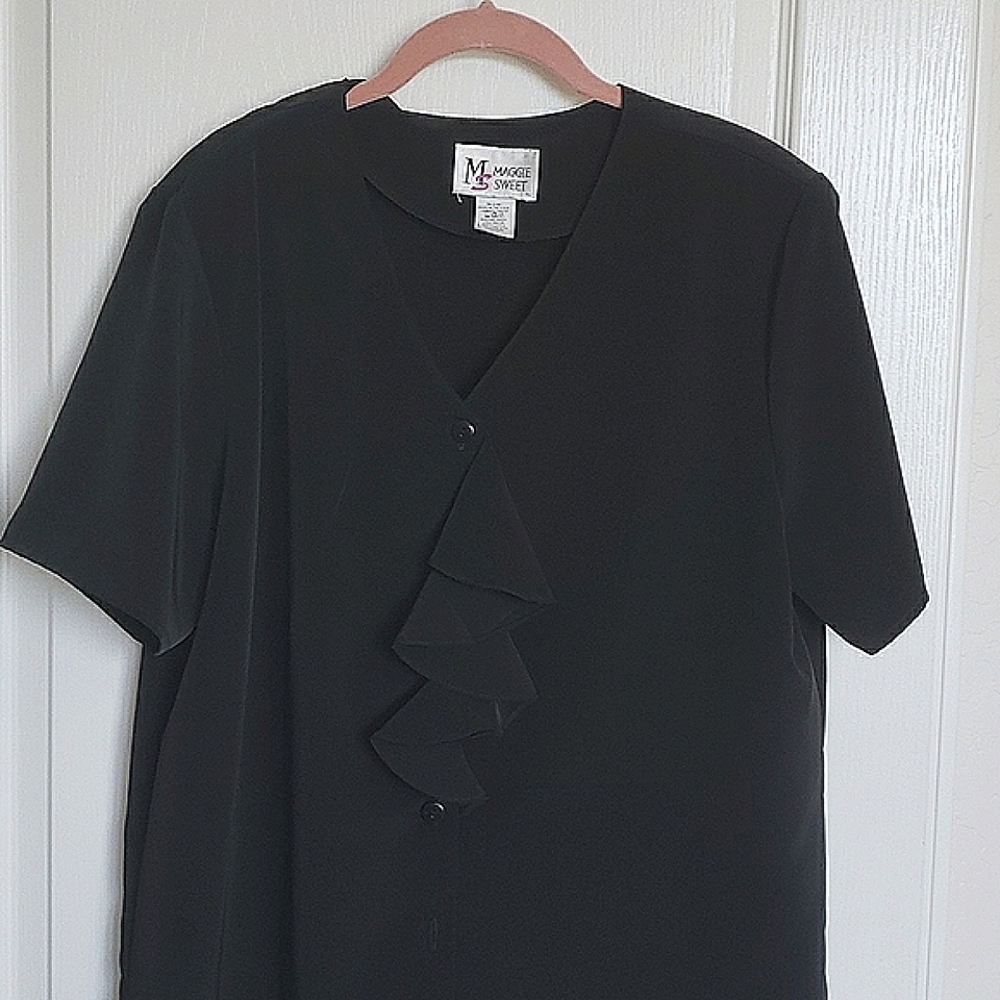 Maggie Sweet Ruffle Button Down Blouse / 5 For $20
